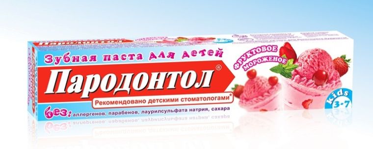 Зубная паста фруктовое мороженое