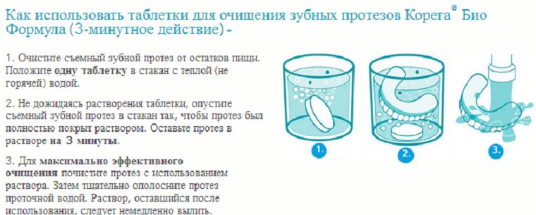 Как применять таблетки для очистки протезов
